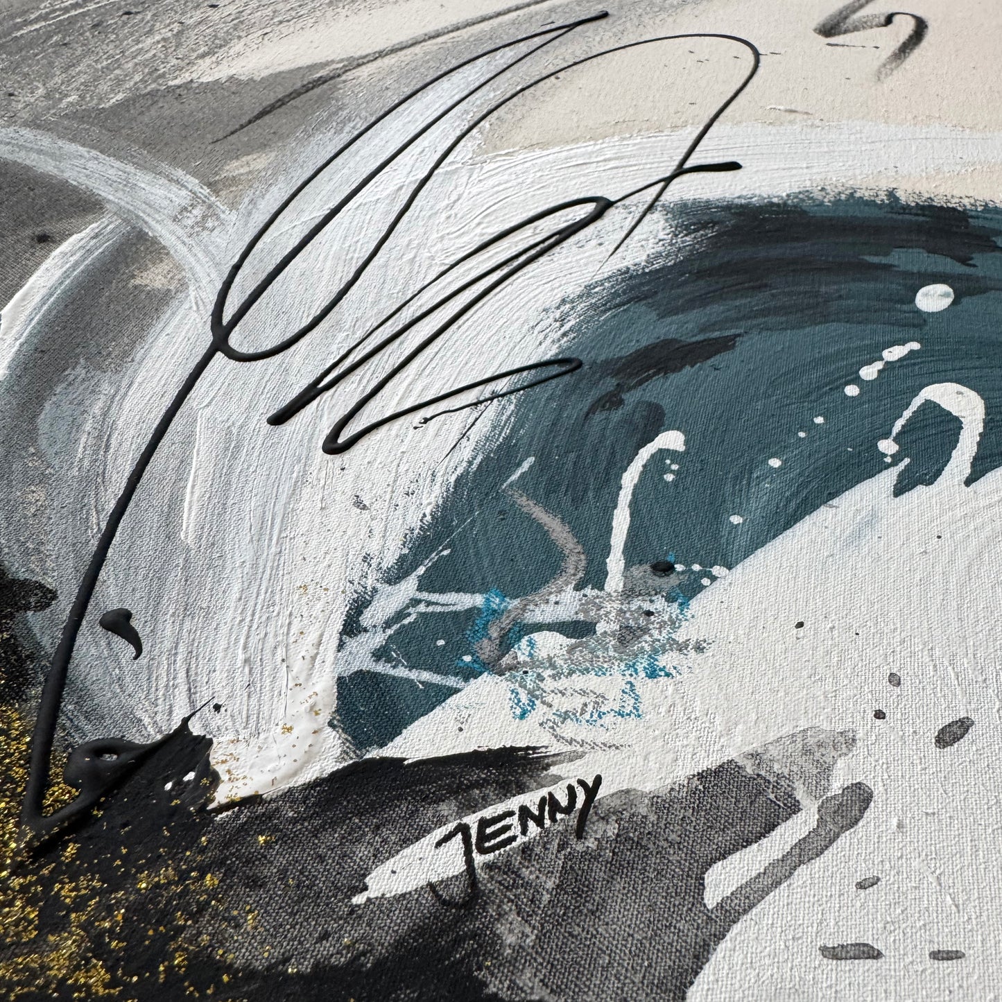 Deep blue sea - 100x100 cm