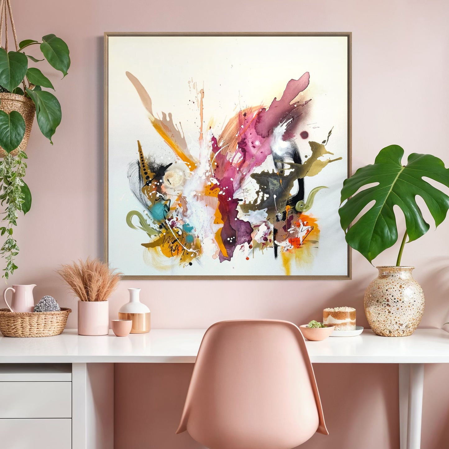 Mindful splash - 100x100 cm